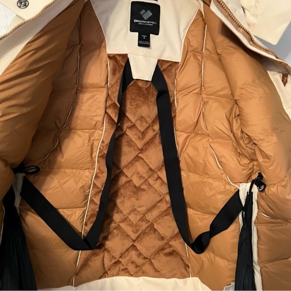 Obermeyer Meribel Down Winter Skiing Jacket Size 10 Adjustable Waist Sandbar New - Picture 12 of 16